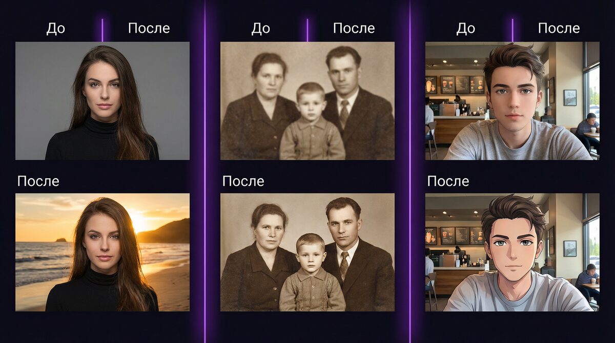 Примеры работ нейросети для обработки фото — до и после