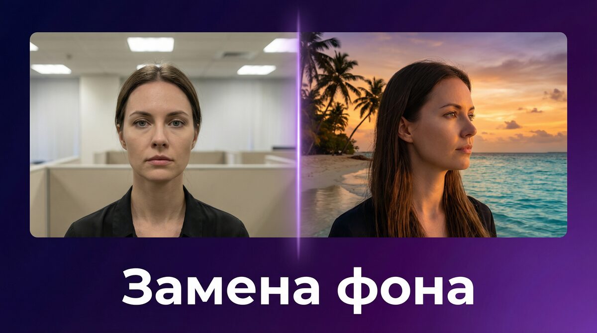 Замена фона на фото с помощью нейросети ИИ — Aura Photo AI
