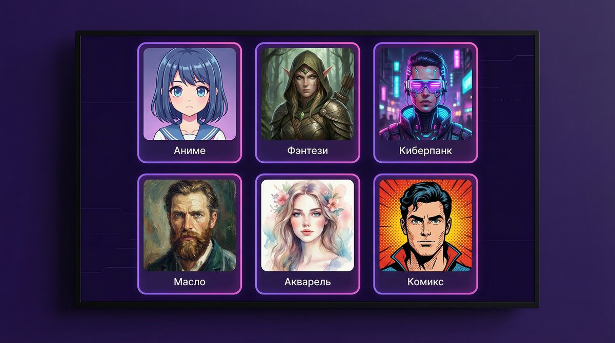 Стили AI-аватаров: деловой, фэнтези, аниме — примеры нейросети